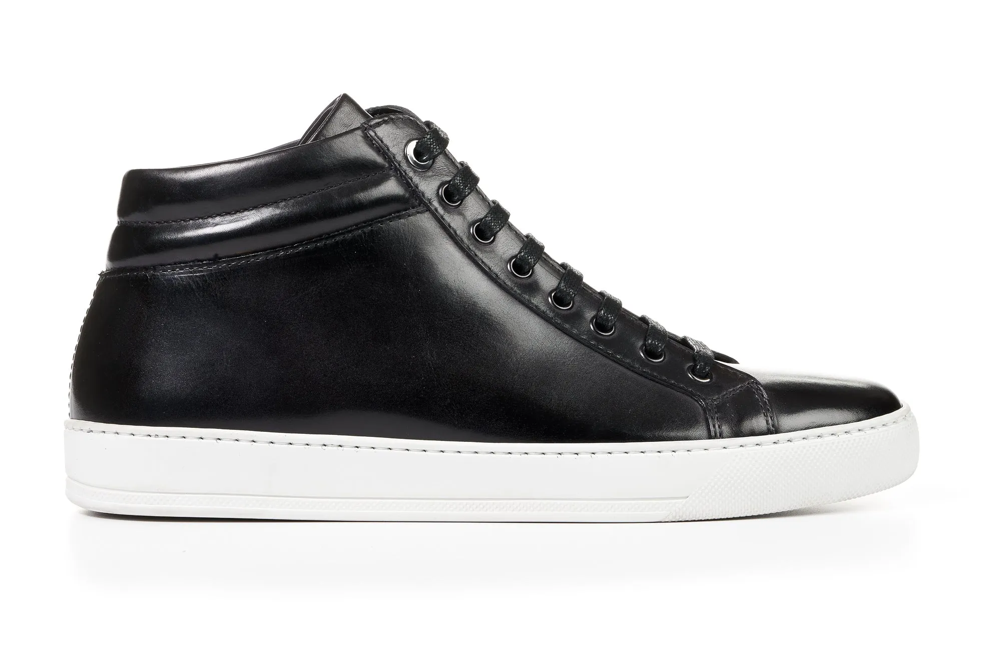 The Carter Mid-Top Sneaker - Nero - White Sole