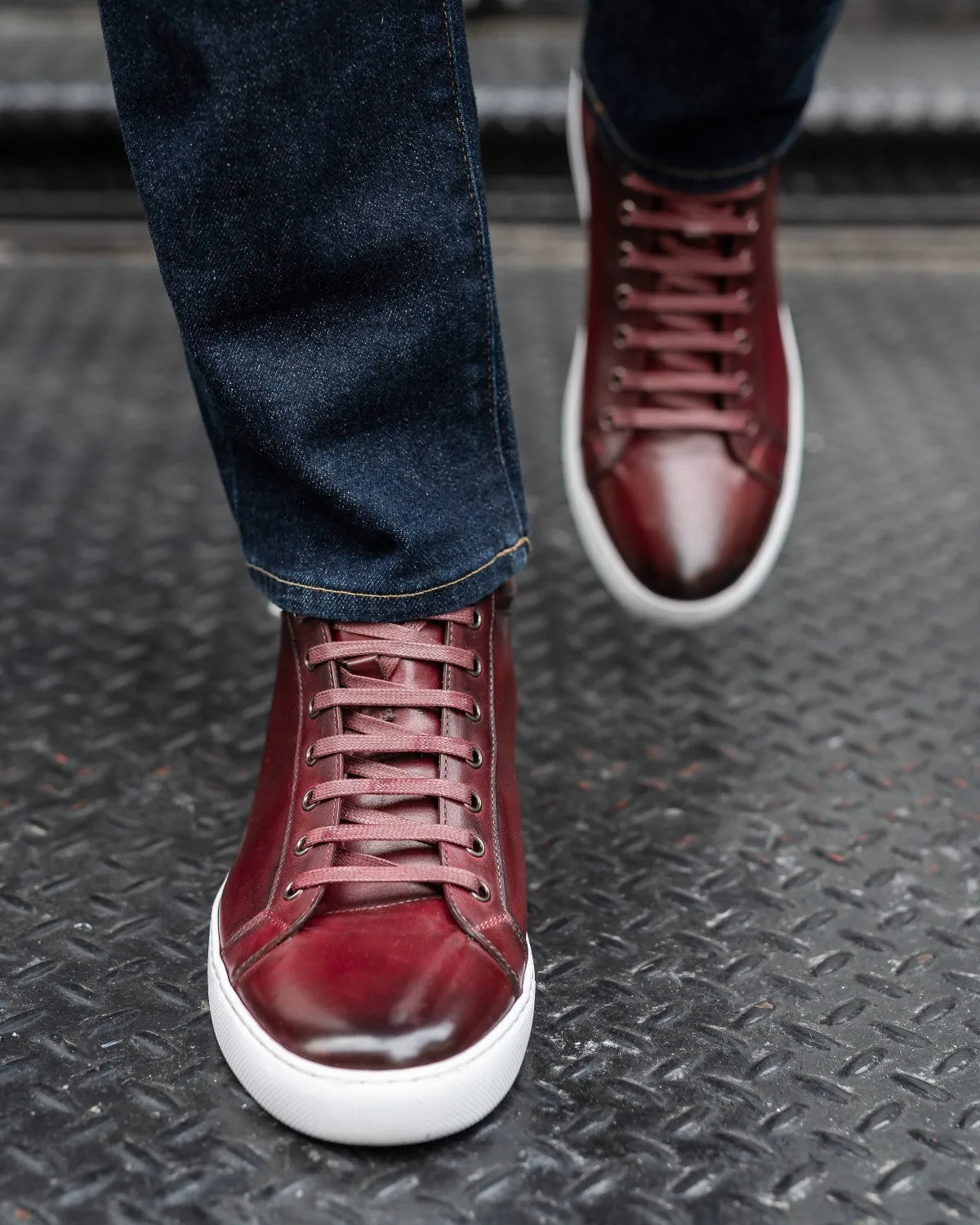 The Carter Mid-Top Sneaker - Oxblood - White Sole