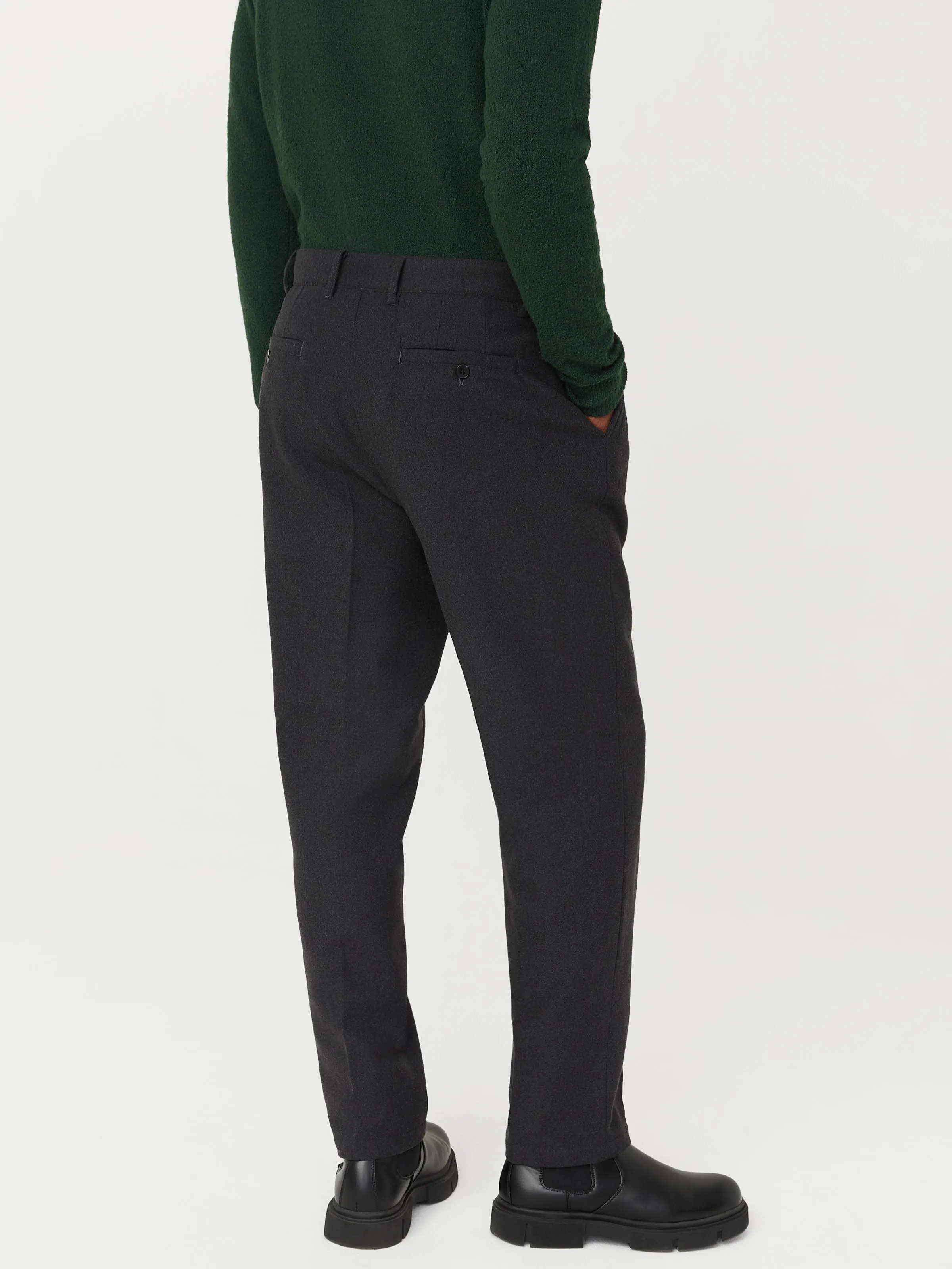 The Jamie Wool Pleated Pant in Storm Grey