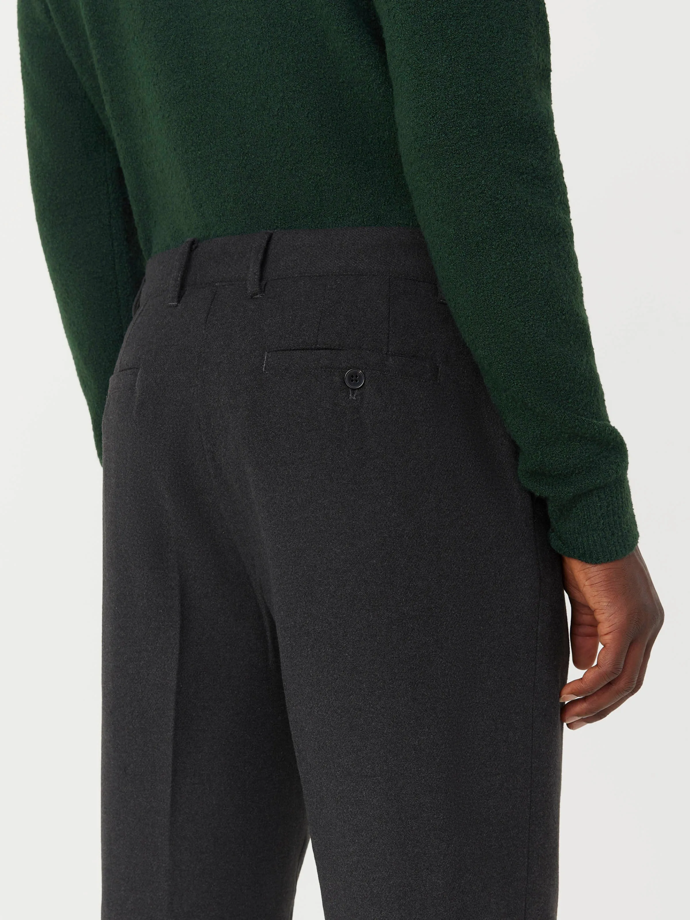 The Jamie Wool Pleated Pant in Storm Grey