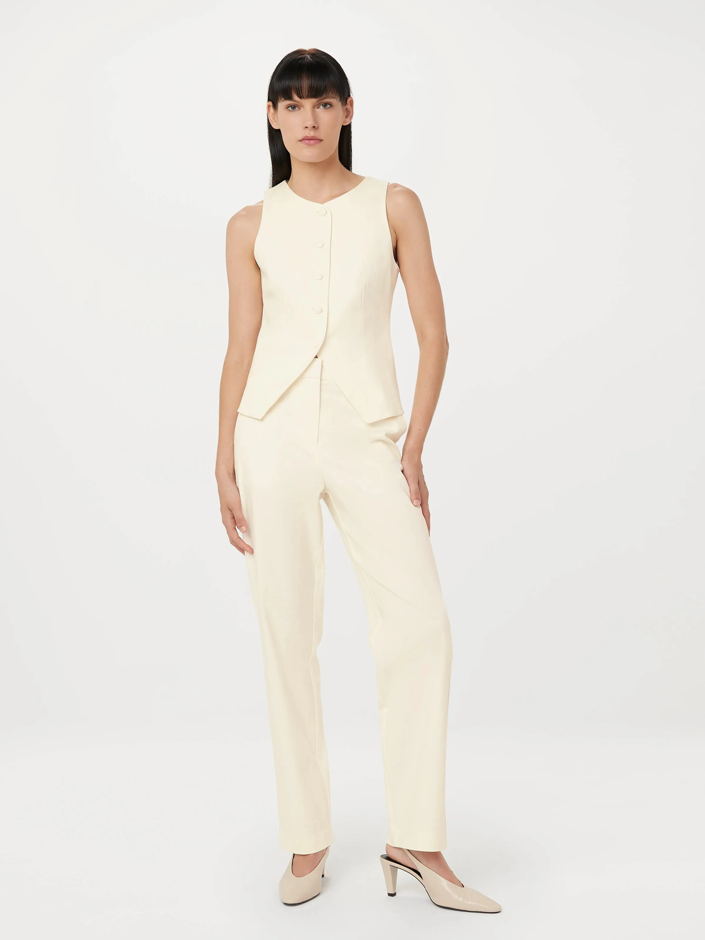 The Jane Straight Pant in Cream