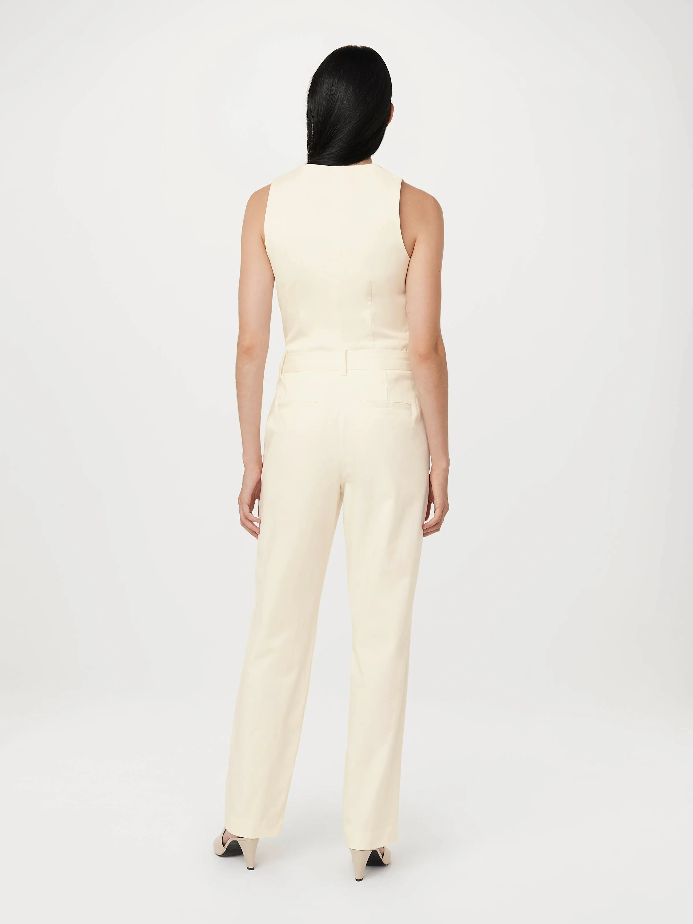 The Jane Straight Pant in Cream