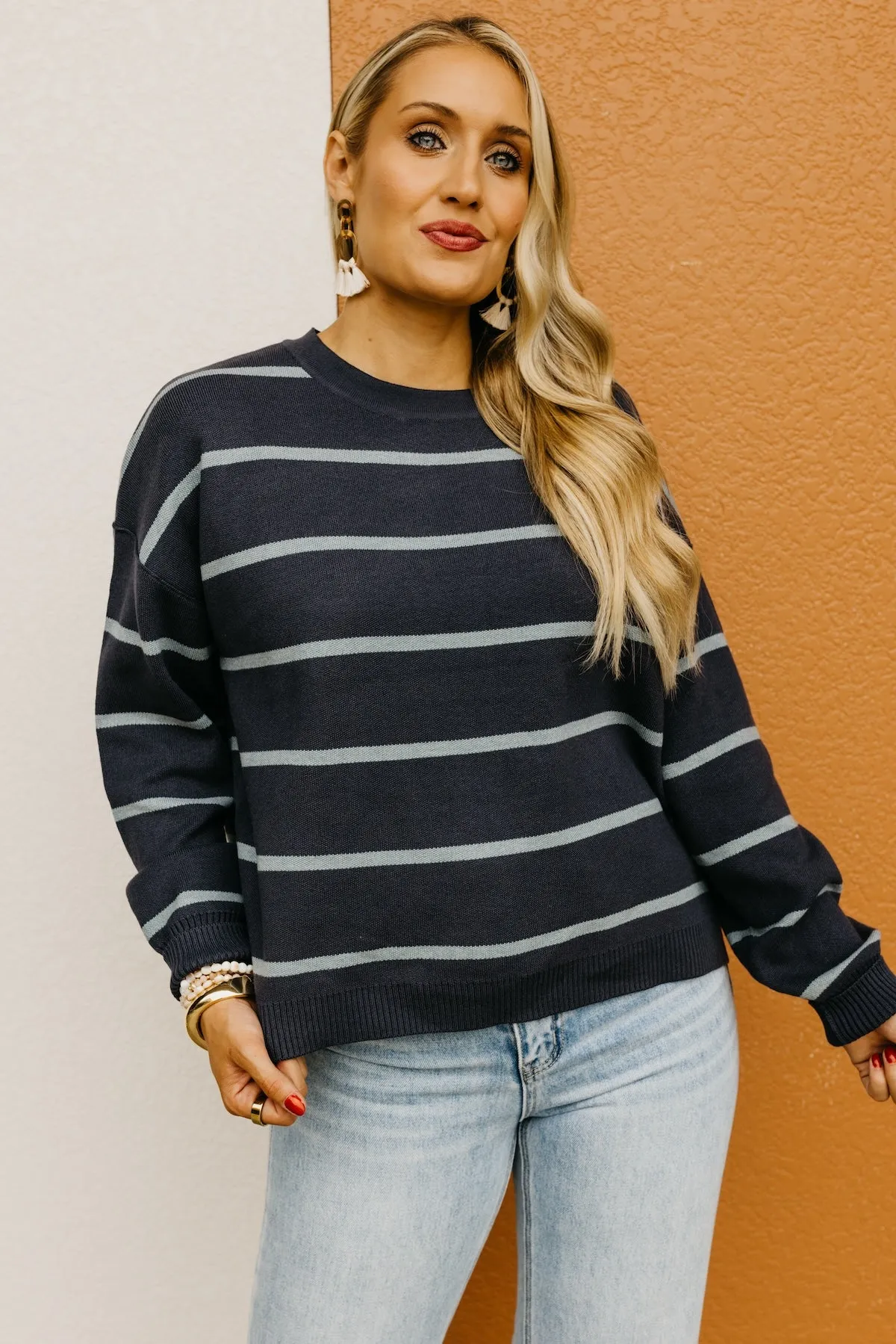 The Jaylee Striped Drop Shoulder Sweater