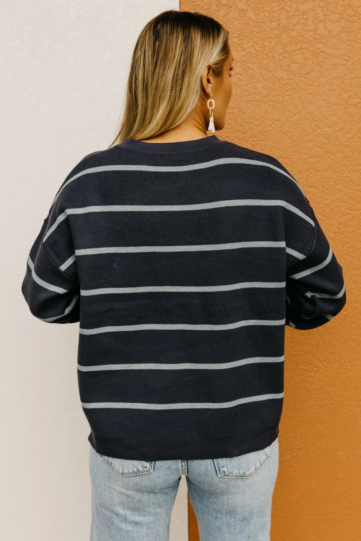 The Jaylee Striped Drop Shoulder Sweater