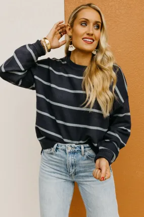 The Jaylee Striped Drop Shoulder Sweater