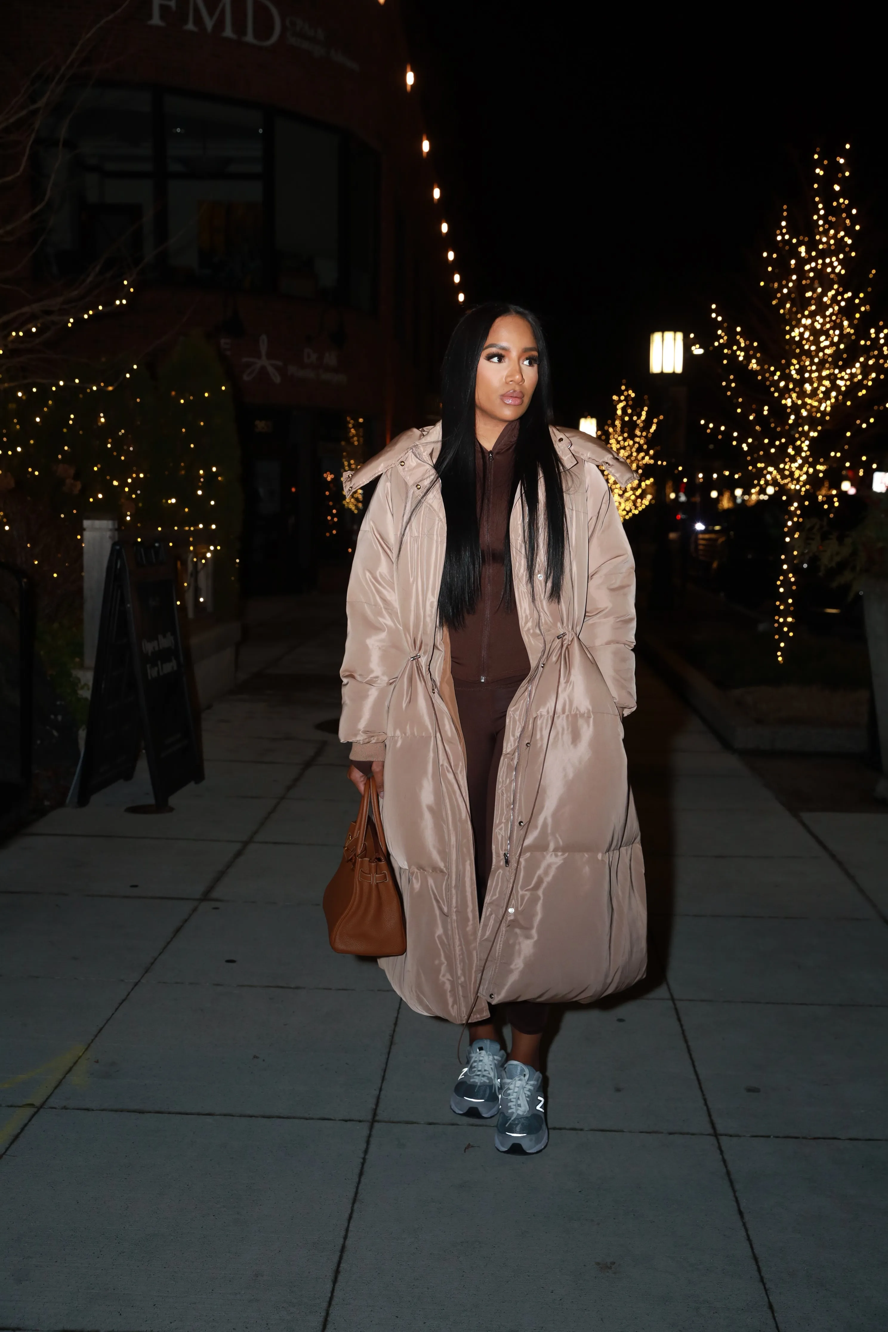 The Swank Puffer Parka Coat - Taupe