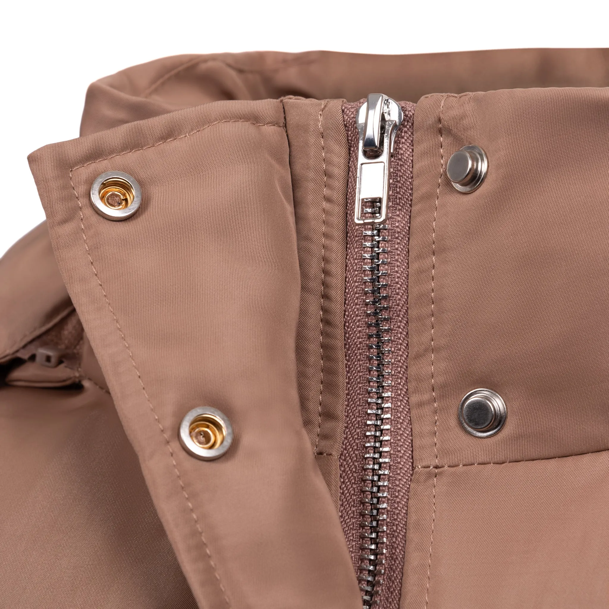 The Swank Puffer Parka Coat - Taupe