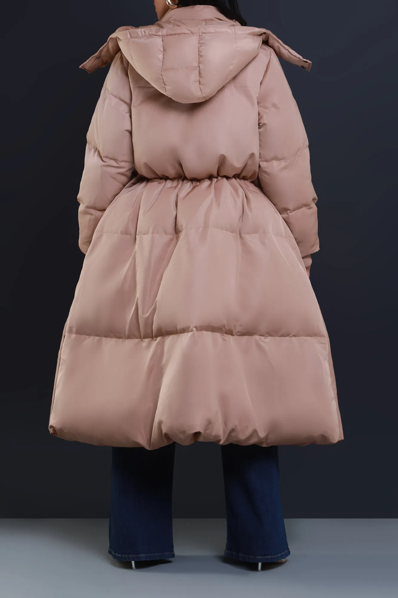 The Swank Puffer Parka Coat - Taupe