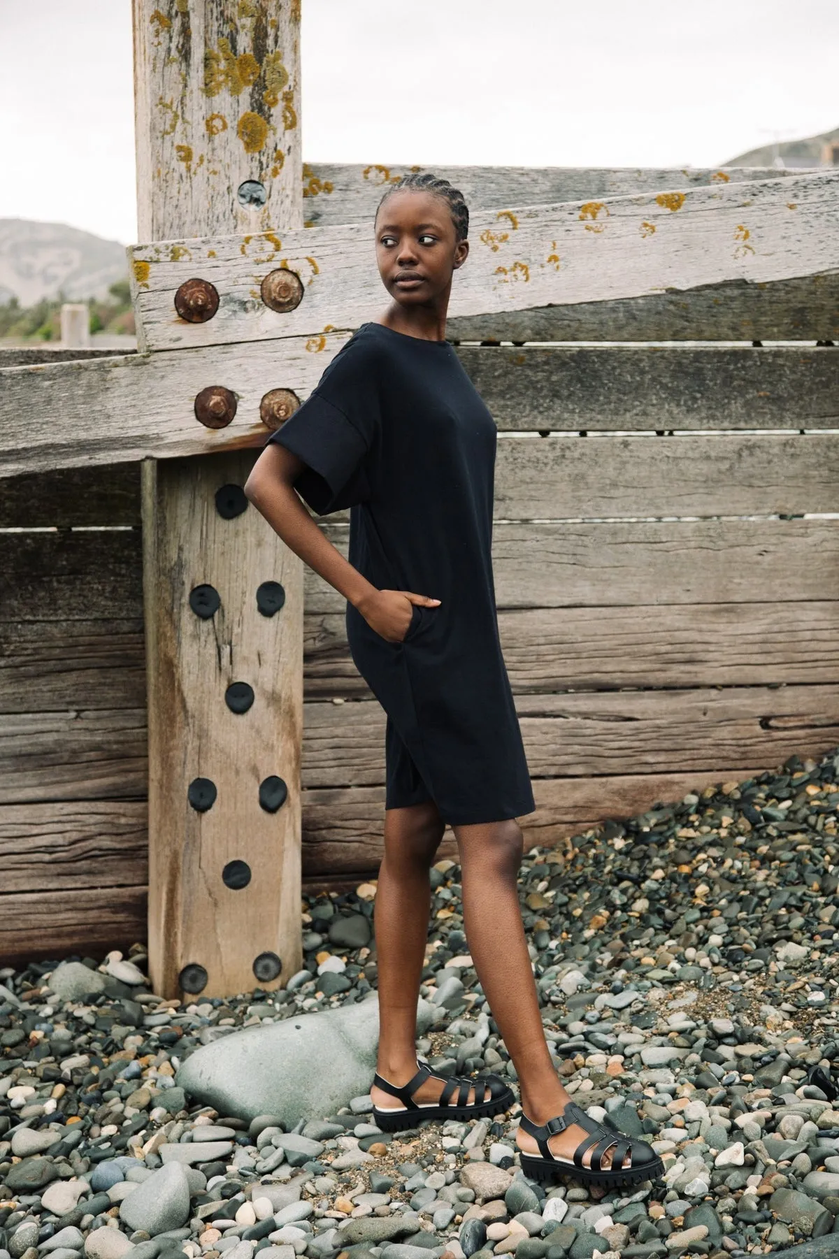 Toba Organic Cotton Dress in Black