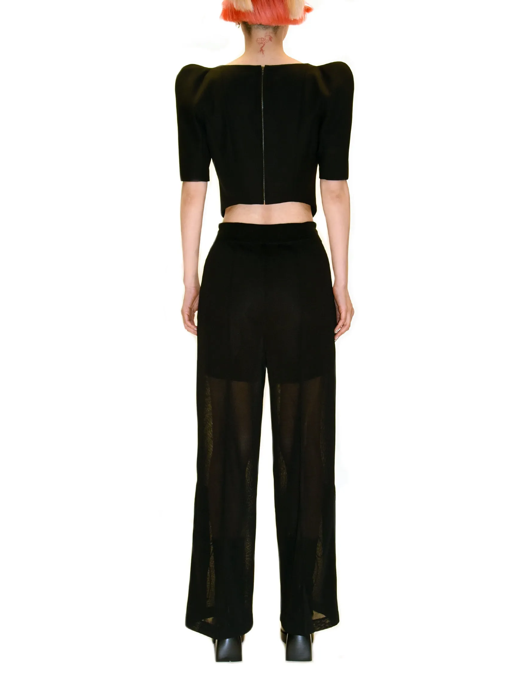 Toga Pulla Black High Twist Jersey Pant