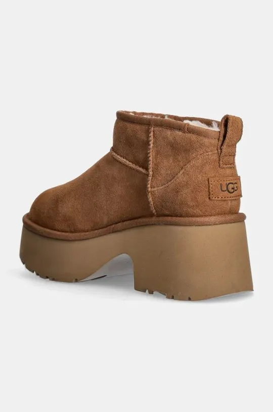 UGG suede snow boots Classic Ultra Mini New Heights women's brown color 1158311-CHE