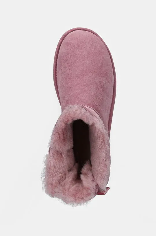 UGG suede snow boots Mini Bailey Bow II pink color 1016501-DYR