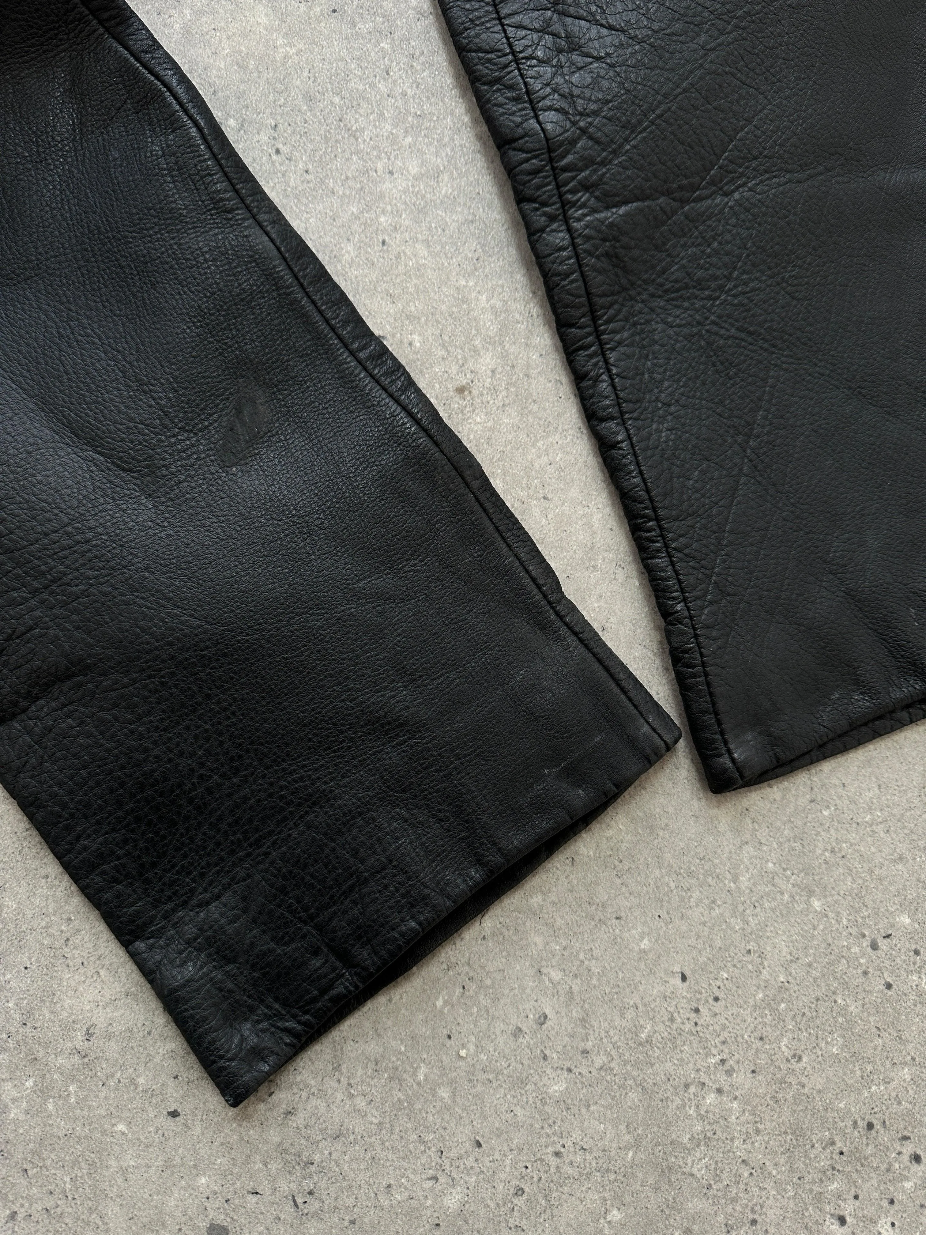 Vintage High Waisted Leather Trousers - W28