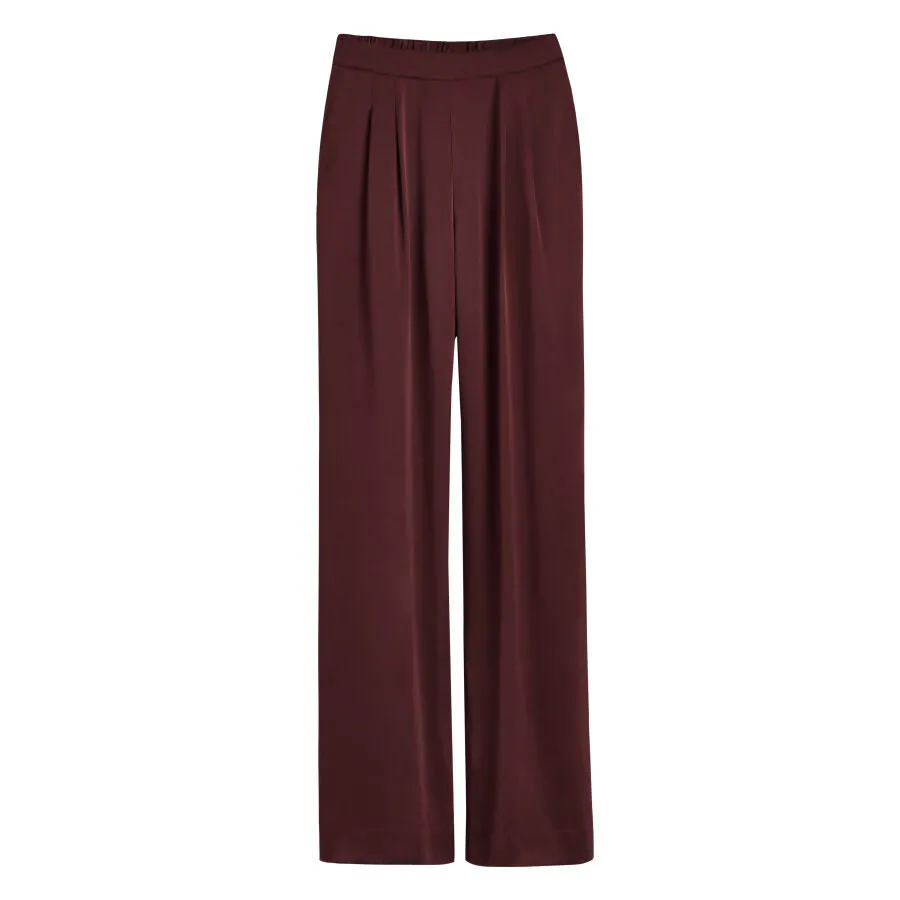 Washable Charmeuse Wide-Leg Pant