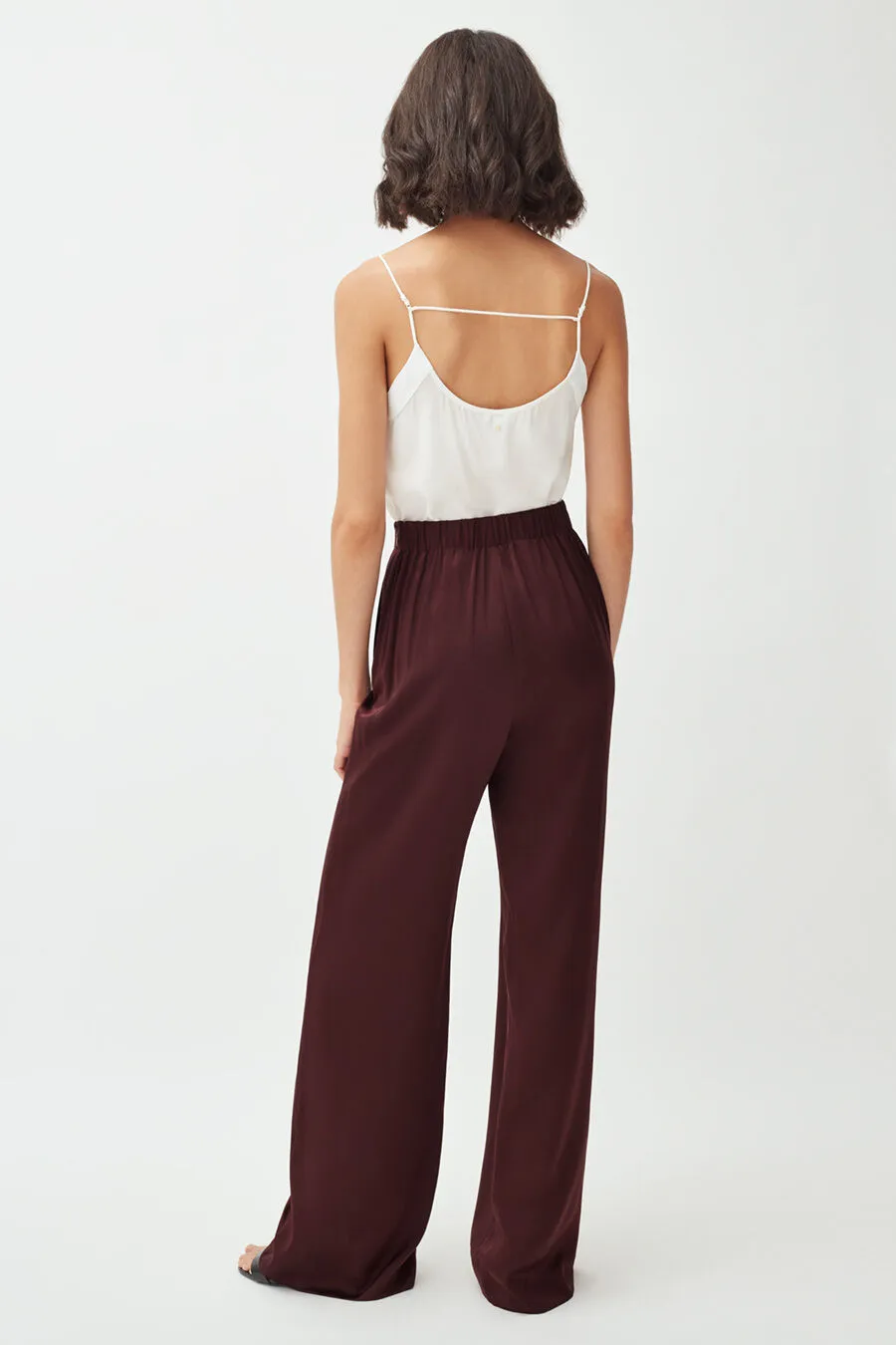 Washable Charmeuse Wide-Leg Pant