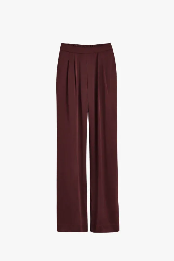 Washable Charmeuse Wide-Leg Pant