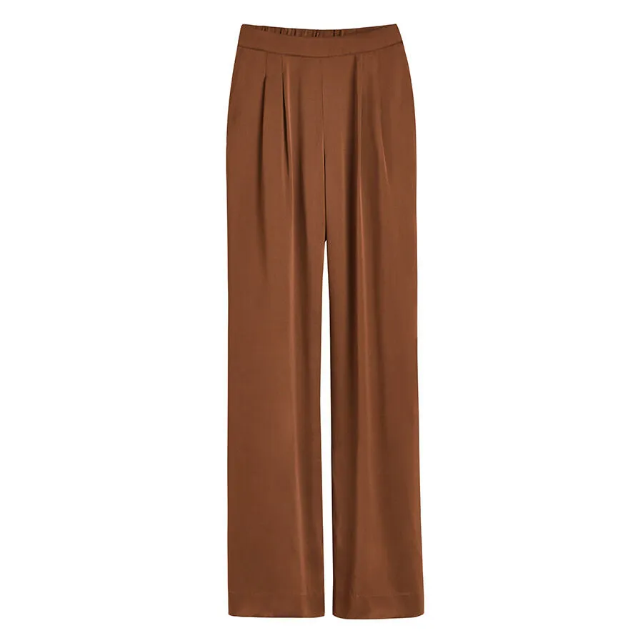 Washable Charmeuse Wide-Leg Pant