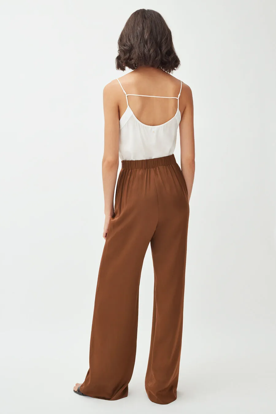 Washable Charmeuse Wide-Leg Pant