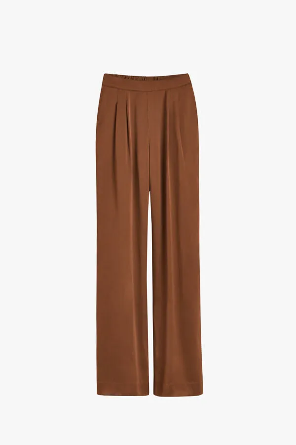 Washable Charmeuse Wide-Leg Pant