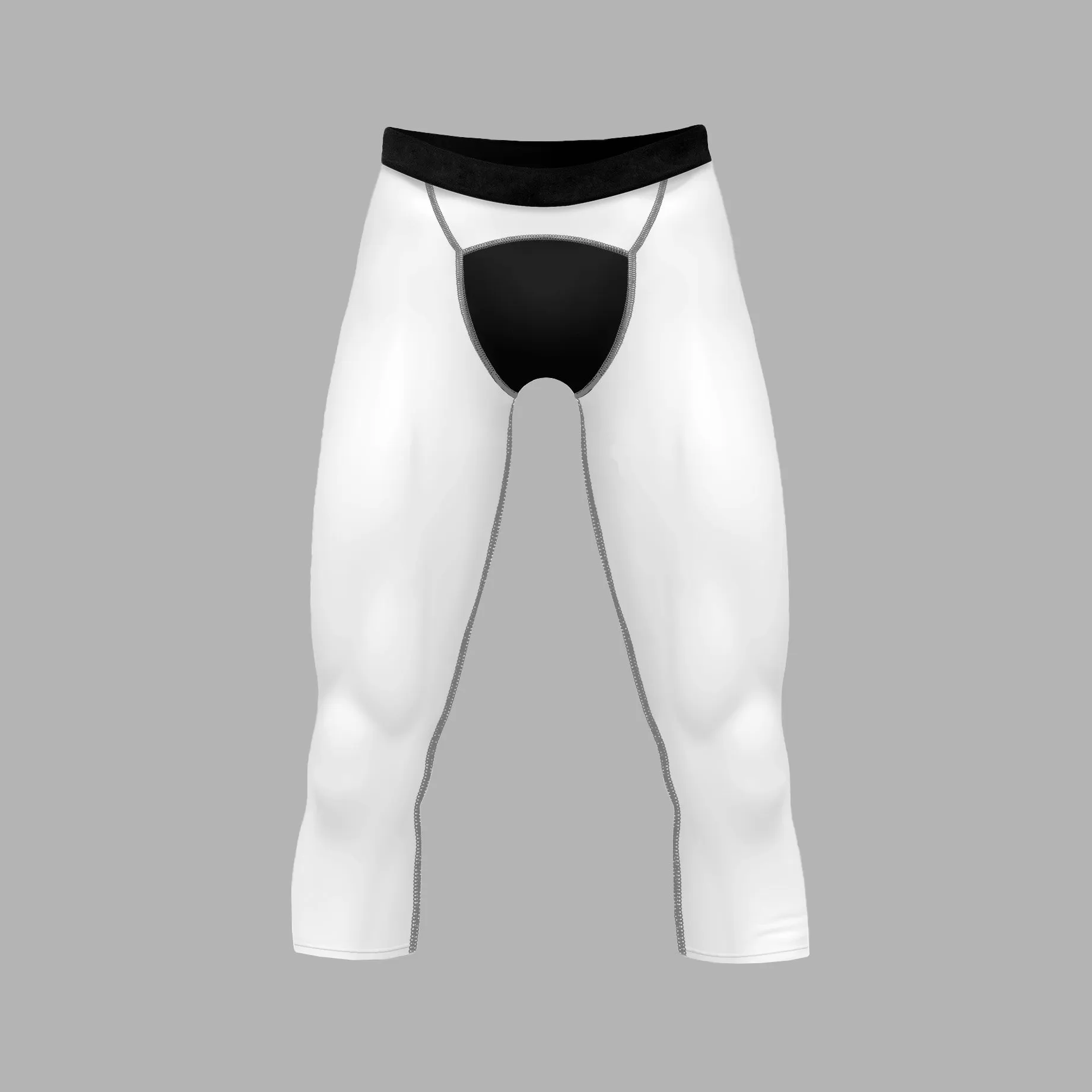 White Black 3/4 Tights for men