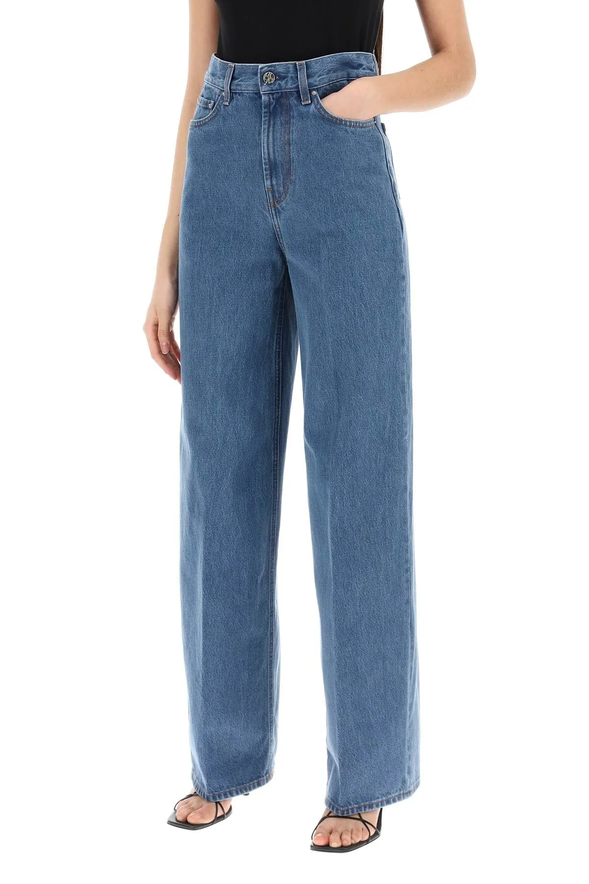 wide leg jeans in organic cotton 242 WRB2426 FB0045 32 VIBRANT BLUE