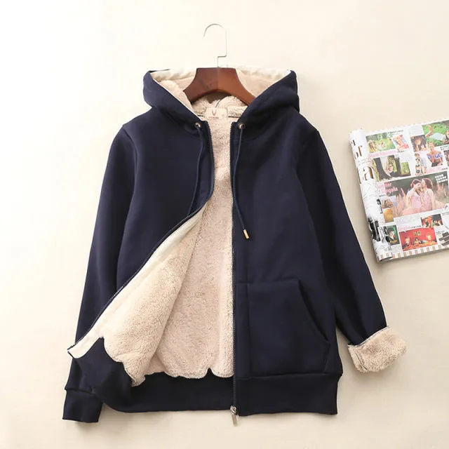 Womens Cashmere Winter Warm Hooded Coat