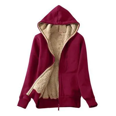 Womens Cashmere Winter Warm Hooded Coat