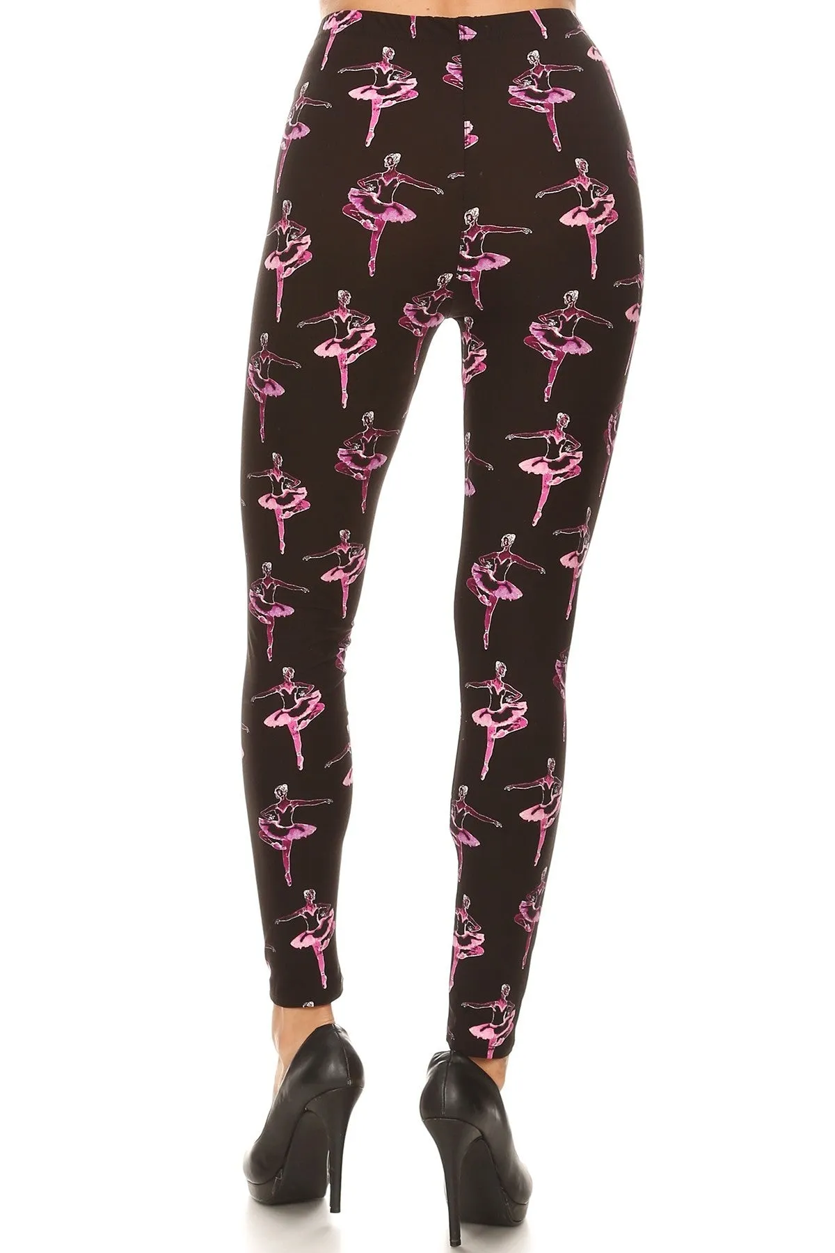 Women's Regular Ballerina Dance Music Ballet Pattern Printed Leggings