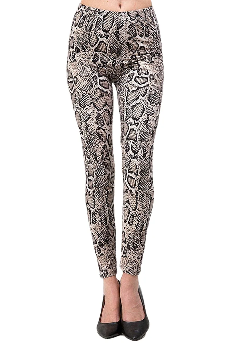 Women's XPlus Snake Skin Animal Pattern Printed Leggings