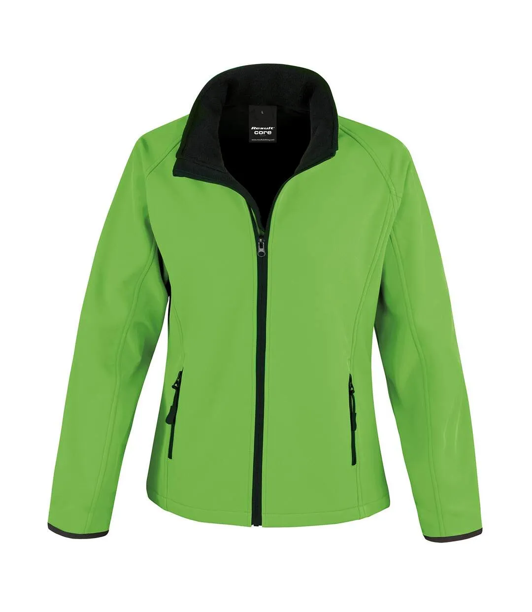 Womens/ladies soft shell jacket vivid green/black Result Core