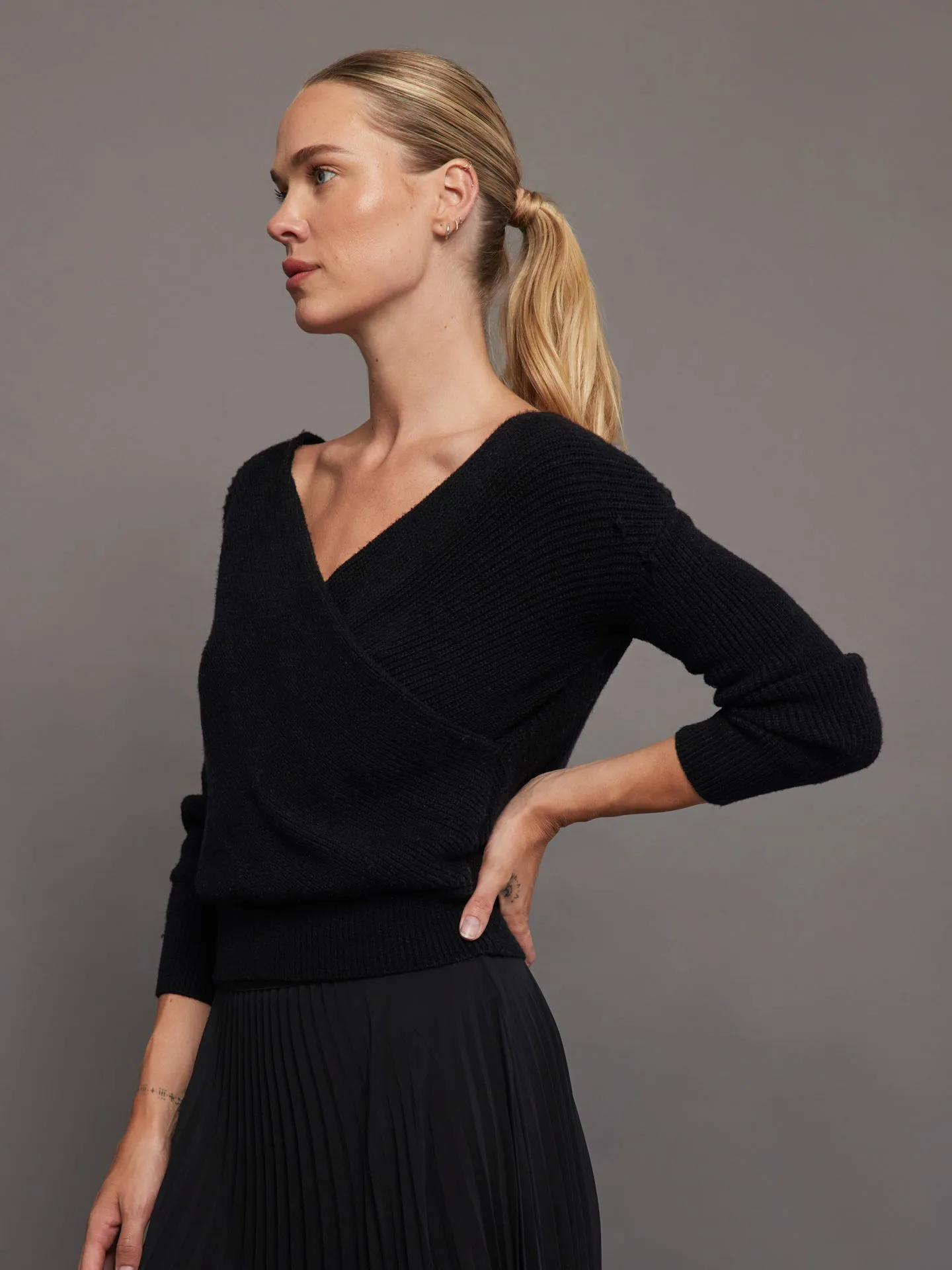 Wrap Sweater - Black