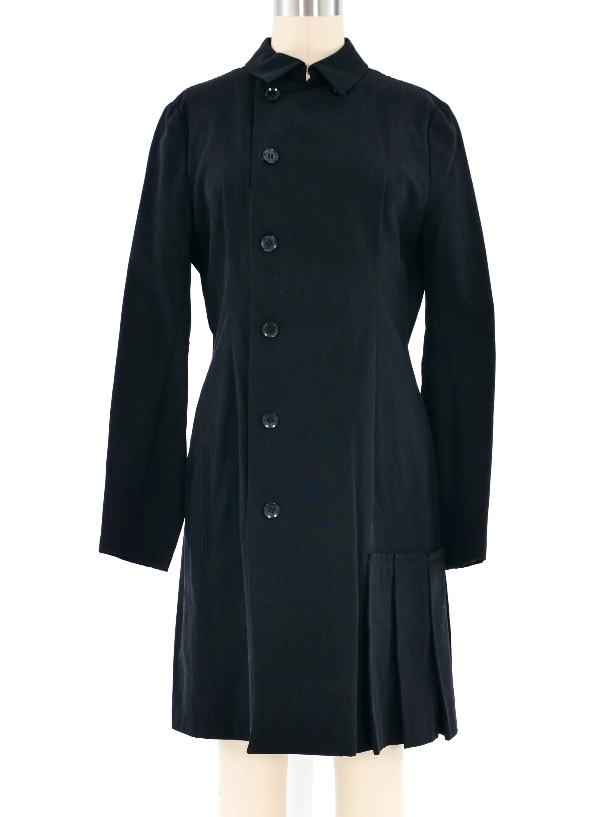 Y's Black Cotton Coat Dress