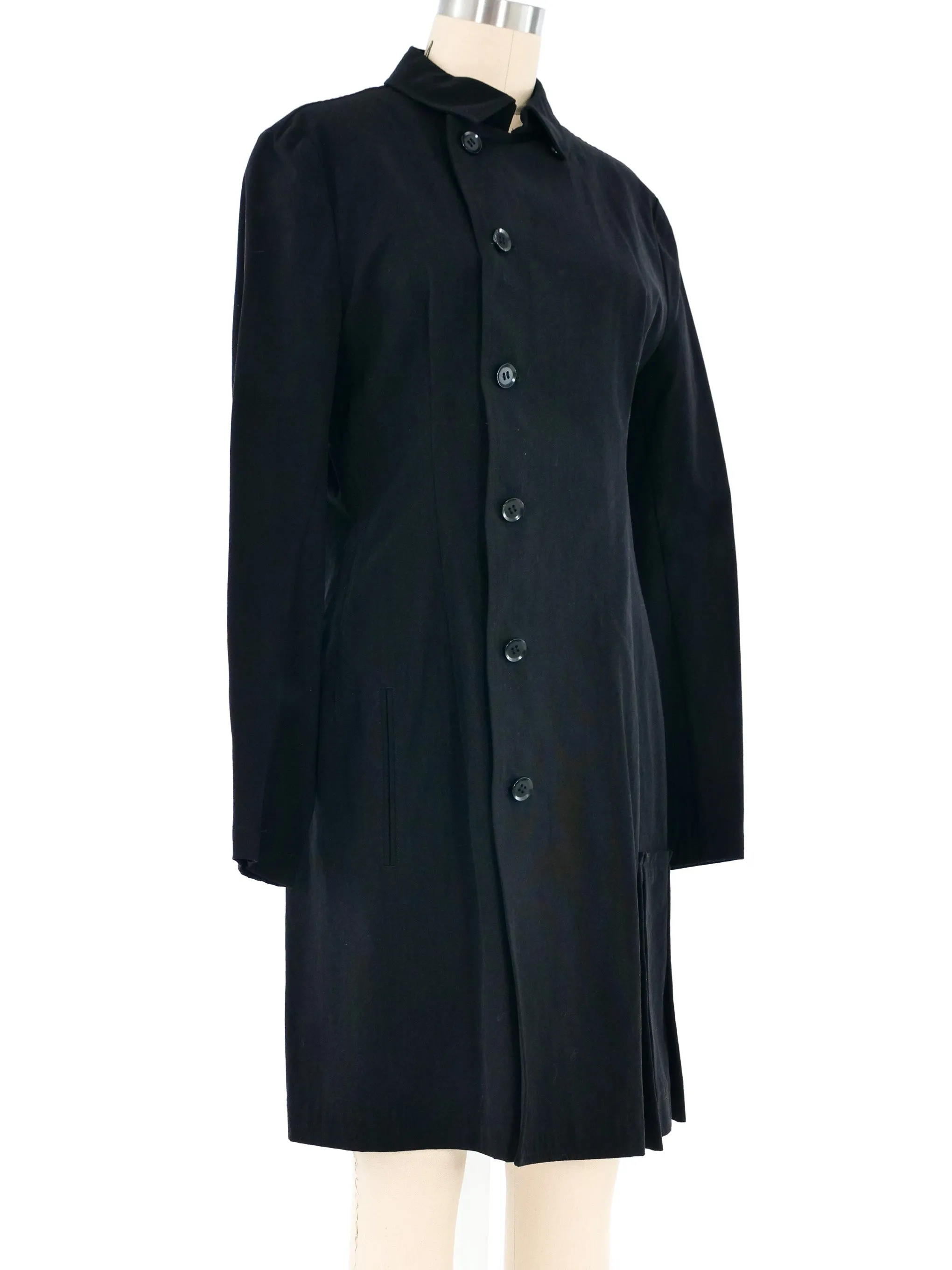 Y's Black Cotton Coat Dress