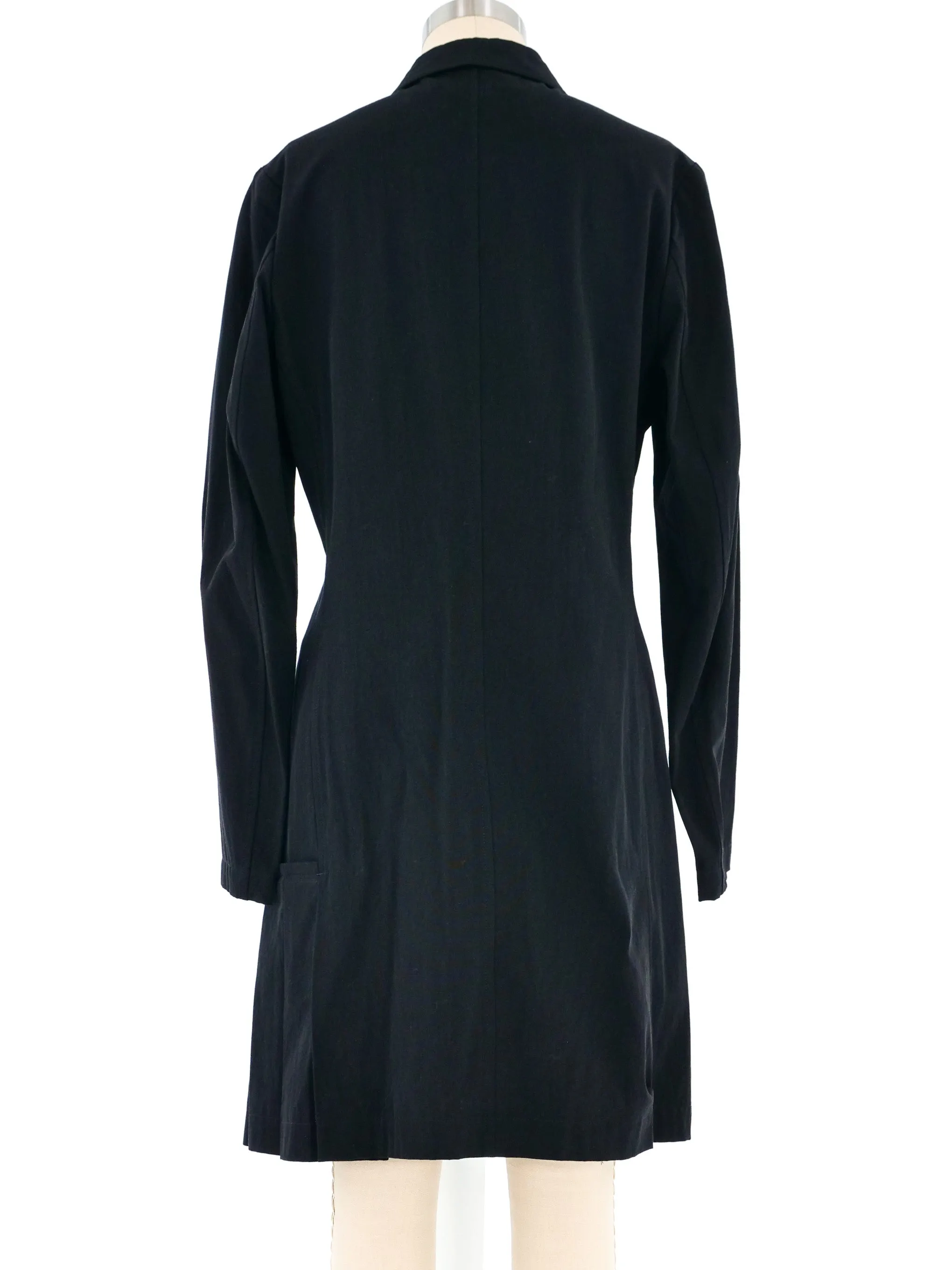 Y's Black Cotton Coat Dress