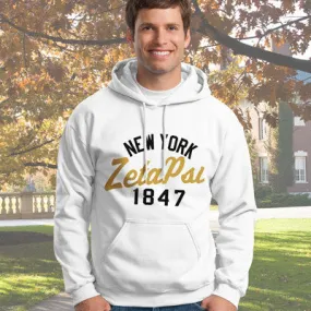 Zeta Psi State and Date Printed Hoody - Gildan 18500 - CAD