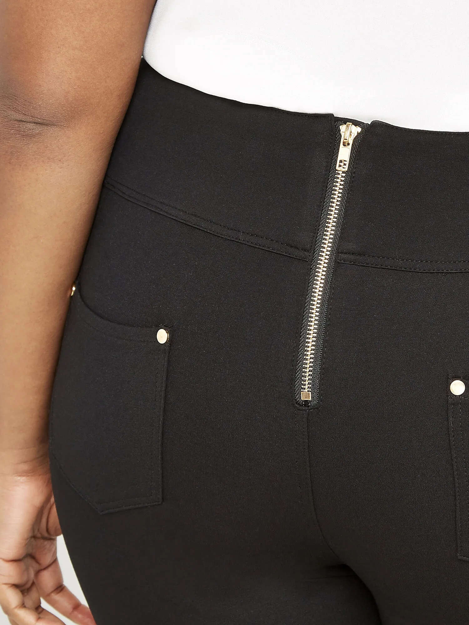 Zip Detail Ponte Trousers | Apricot Clothing